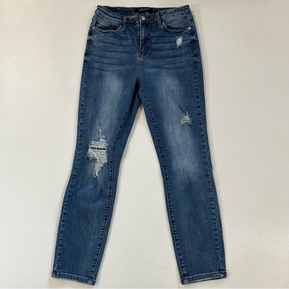 Judy Blue Relaxed Fit Distressed Skinny Jeans High Waist Jeans Women’s Size 29